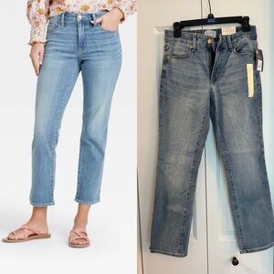 Universal Thread High Rise Slim Straight Jeans, light/medium wash, size 27 (4)